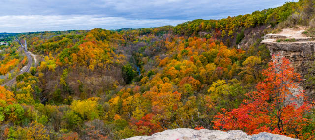 Spectacular fall views of changing maple trees await at Hamilton’s Dundas Peak outside Toronto