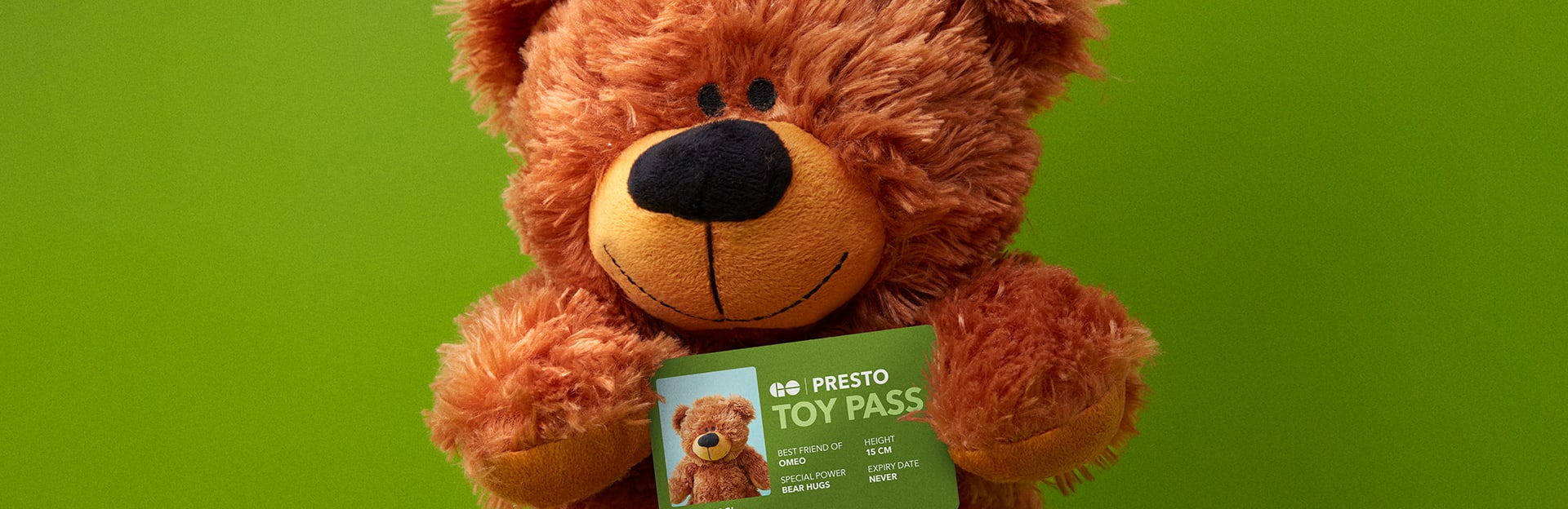 Teddy Bear holding new GO Toy Pass