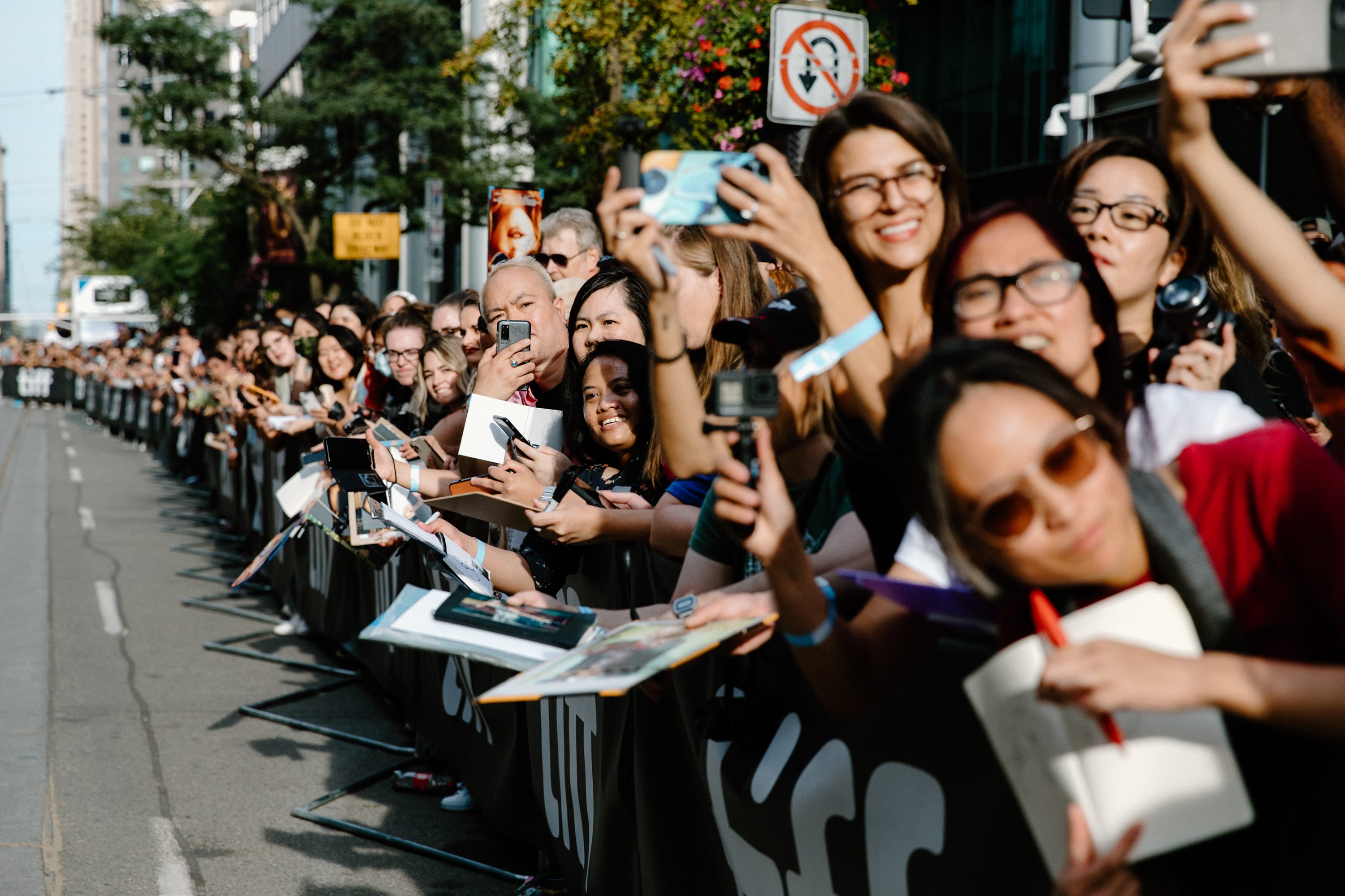 A crowd of fans at the Toronto International Film Festival (TIFF).