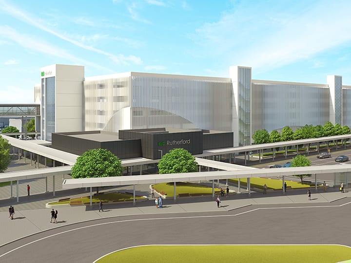 Rutherford GO station rendering
