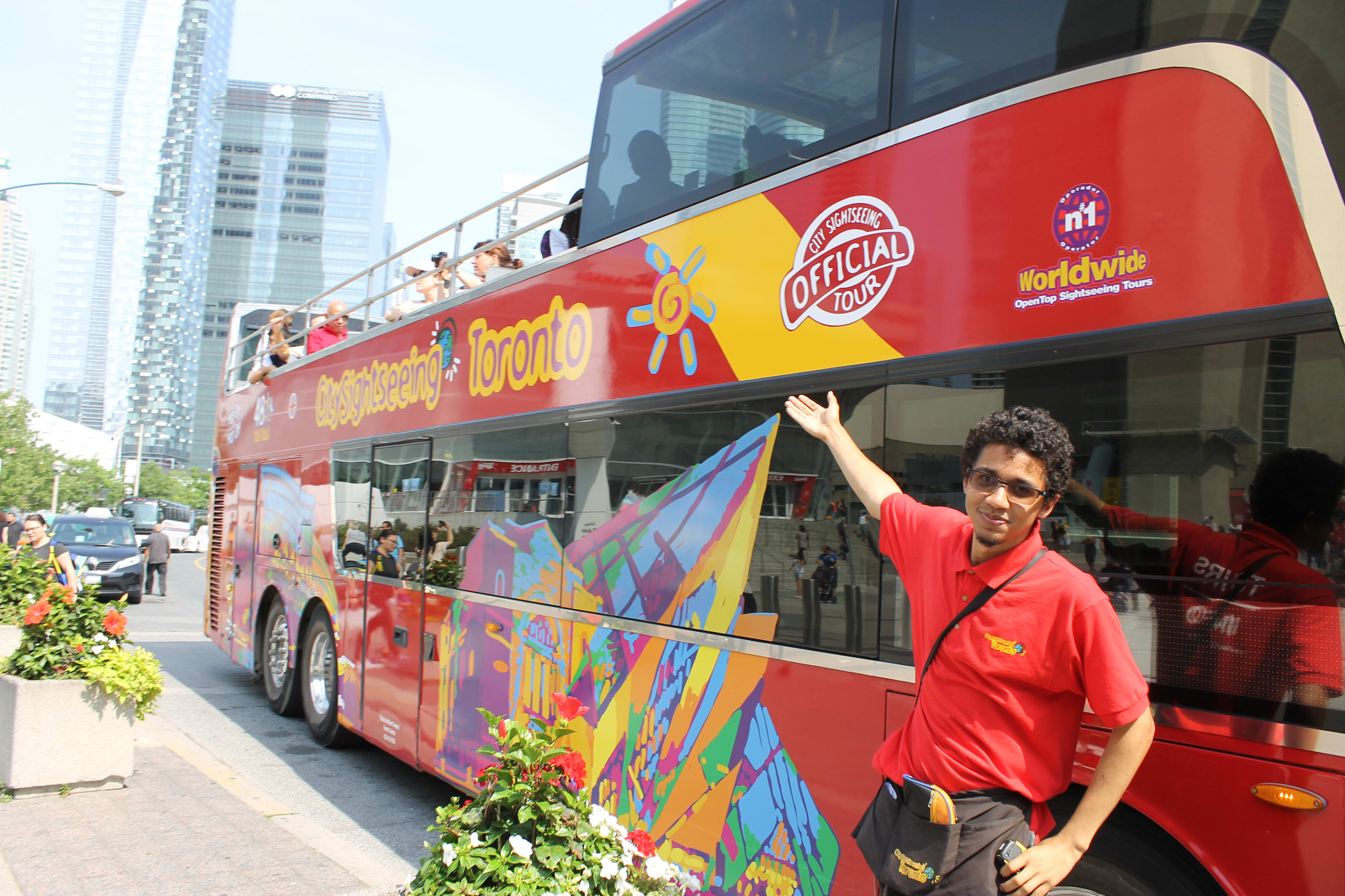 Toronto City Sightseeing red double decker Bus