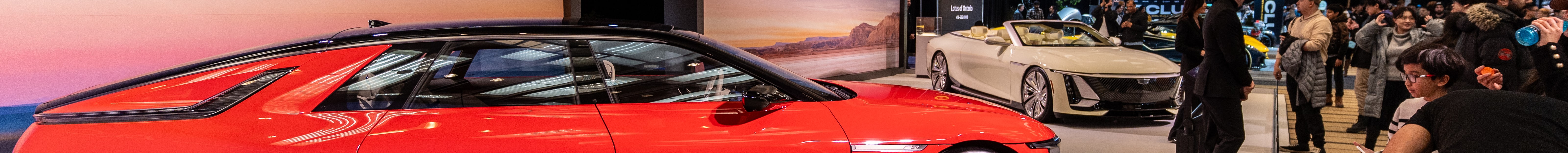 Celestique exhibition with red car at Canadian International Autoshow 2025 in Toronto